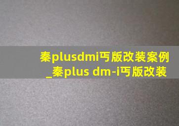 秦plusdmi丐版改装案例_秦plus dm-i丐版改装